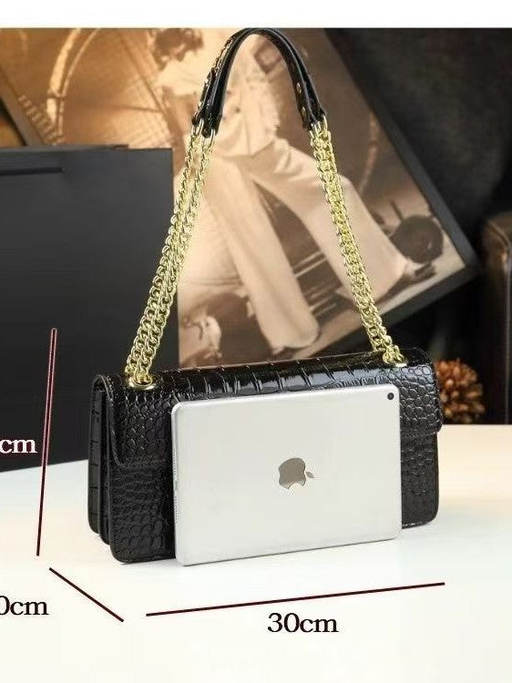 Women's Fashion Underarm Texture Crocodile Advanced Chain Women's Messenger Bag