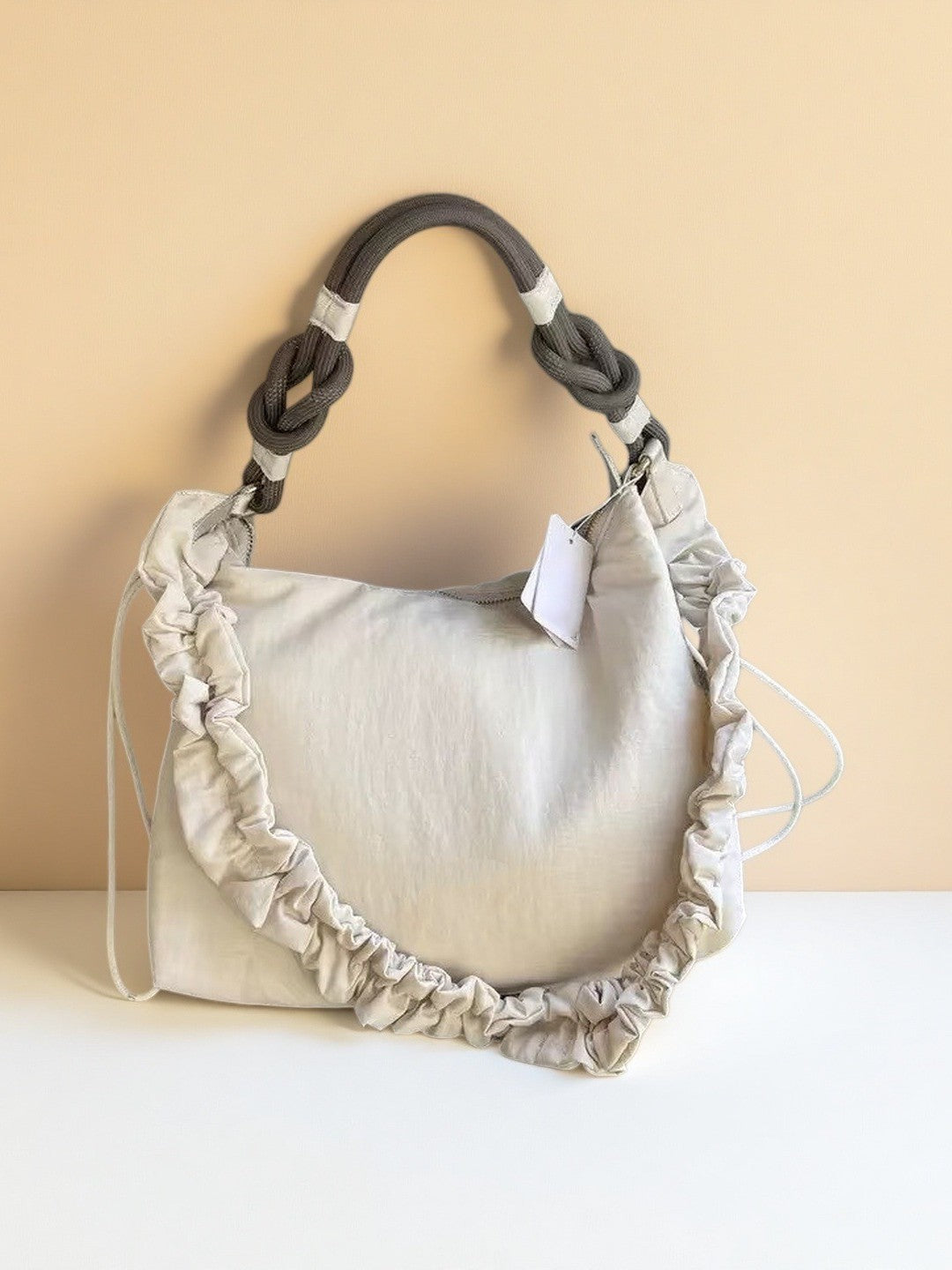 Intestine Underarm Lotus Leaf Wrapping Simple Nylon Cloth Women's Shoulder Bag