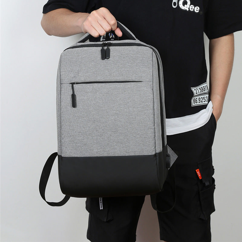 Men's Gift Solid Color Large Capacity Business Backpack