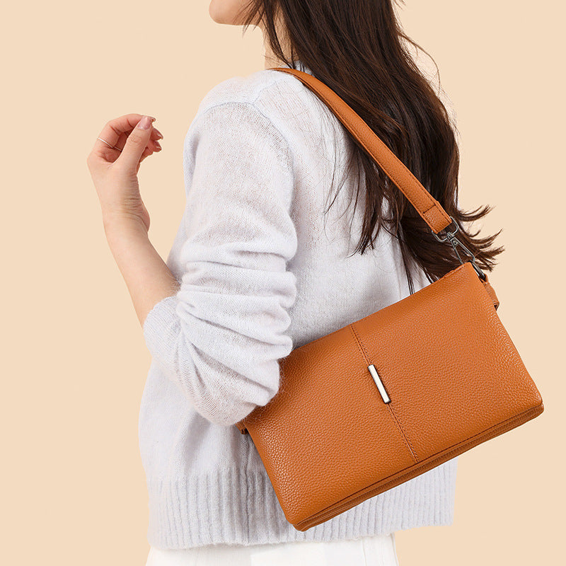 Women's Genuine Underarm First Layer Cowhide Commuter Bags