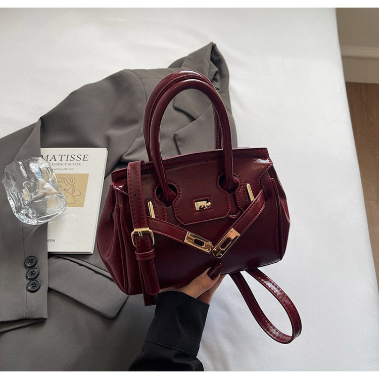 Women's High-grade Design Textured Portable Platinum Kelly Bags