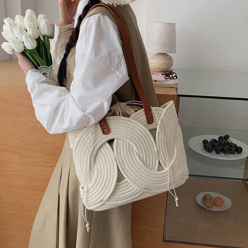 Woven Personality Underarm French Good-looking Idle Style Women's Shoulder Bag