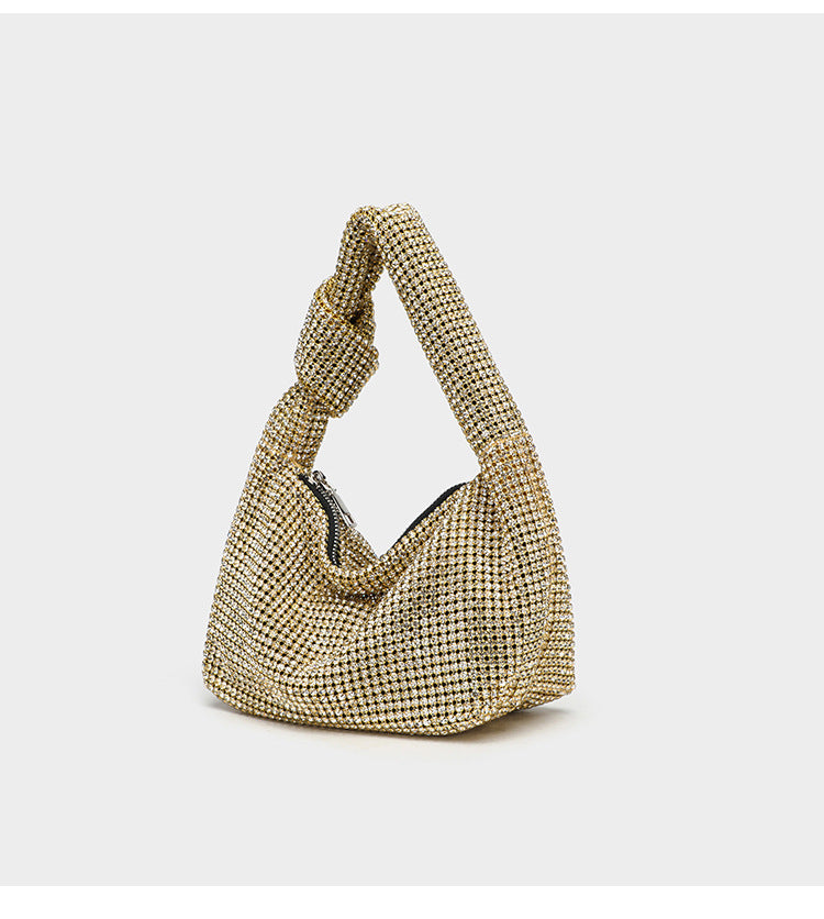 Women's Full Diamond Grade Rhinestone Chain Portable Bucket Bags