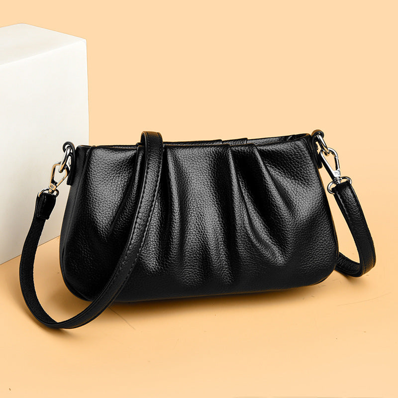Women's Pleated Cloud Popular Western Style Underarm Small Square Bags