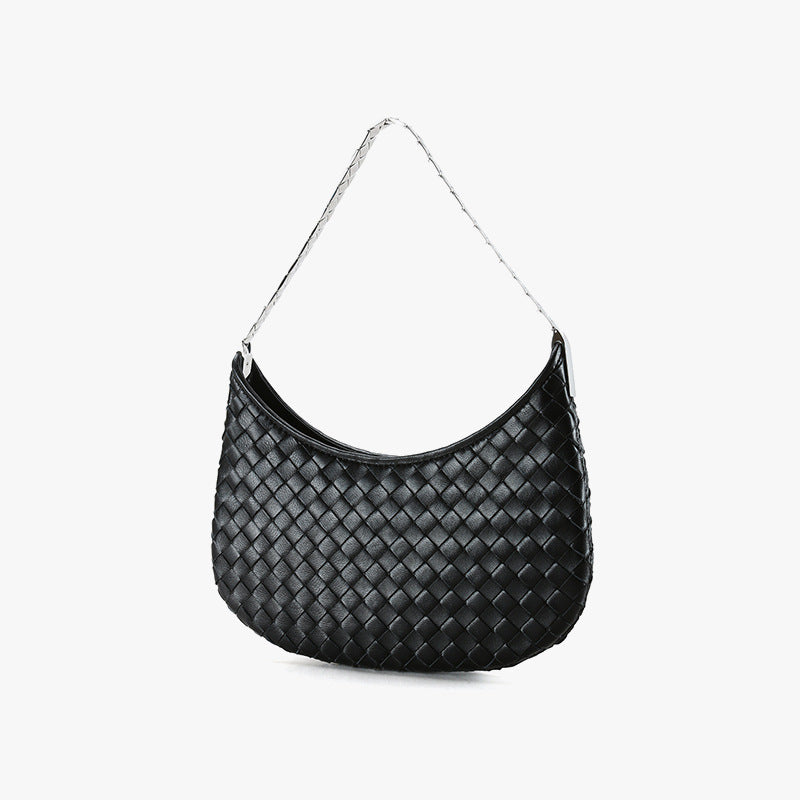 Women's Korean Style Hand-woven Sheepskin Design High-grade Genuine Leather Fashion Women's Shoulder Bag