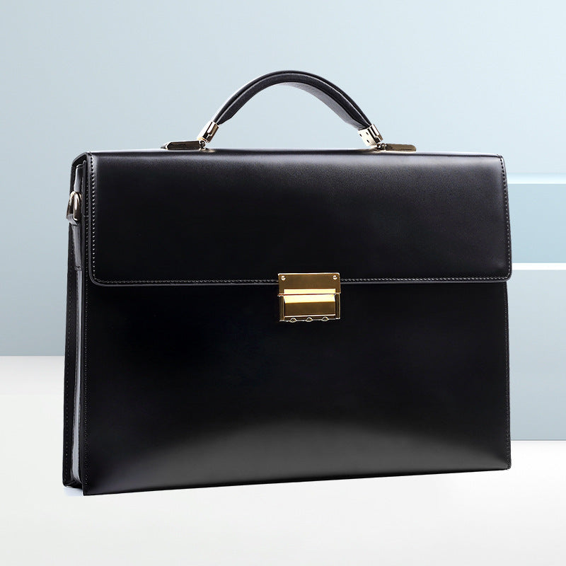 Men's Password Portable Business Genuine Leather Large Men's Briefcase