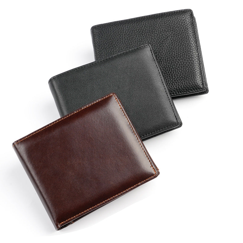 Women's & Men's Cowhide Short With Pocket Trendy Multi Men's Wallet