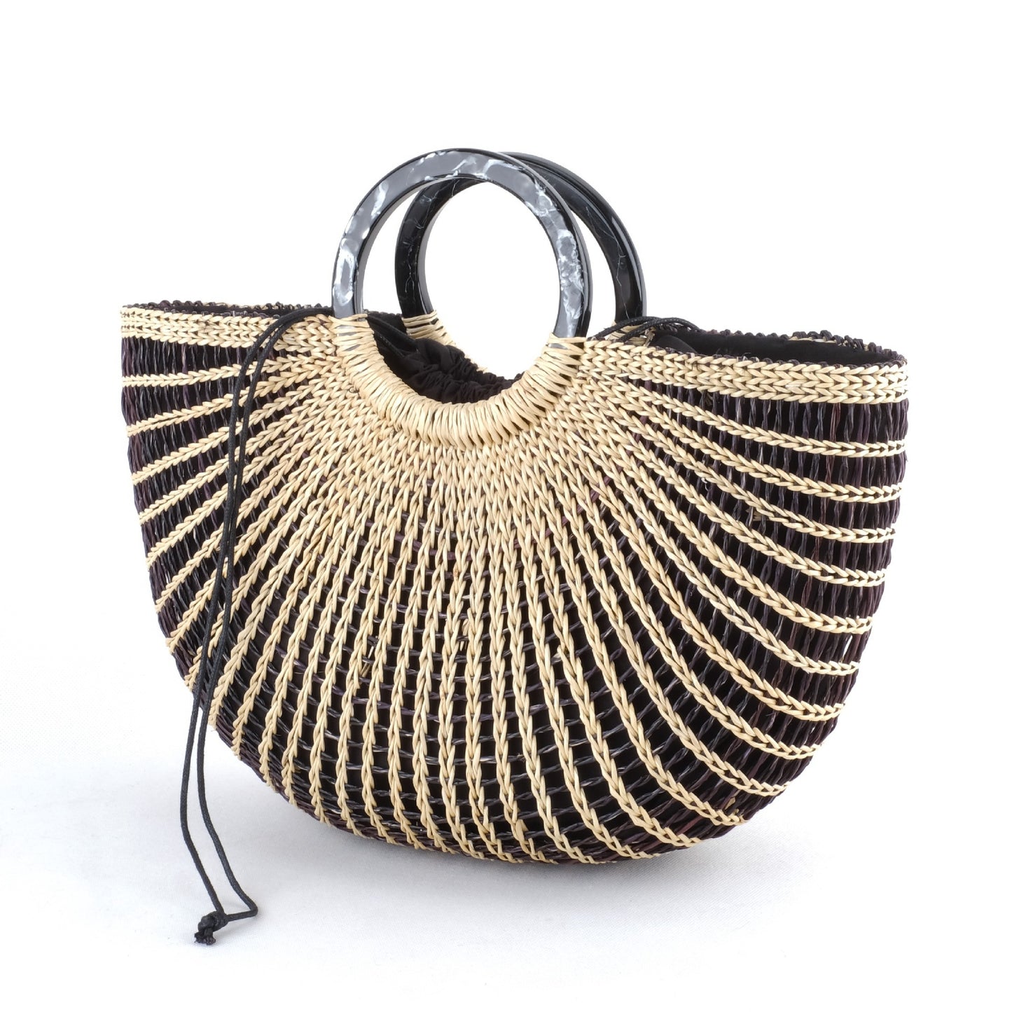 Women's Craft Straw Summer Vacation Beach Drawstring Street Women's Handbag