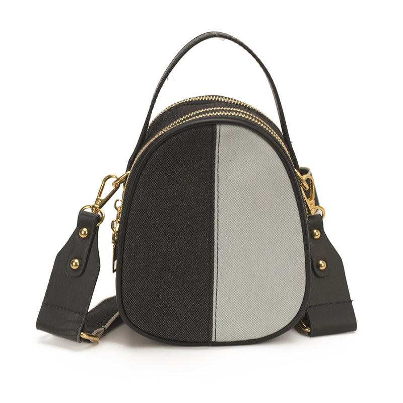 Women's Denim Stitching Contrast Color Light Luxury Women's Messenger Bag