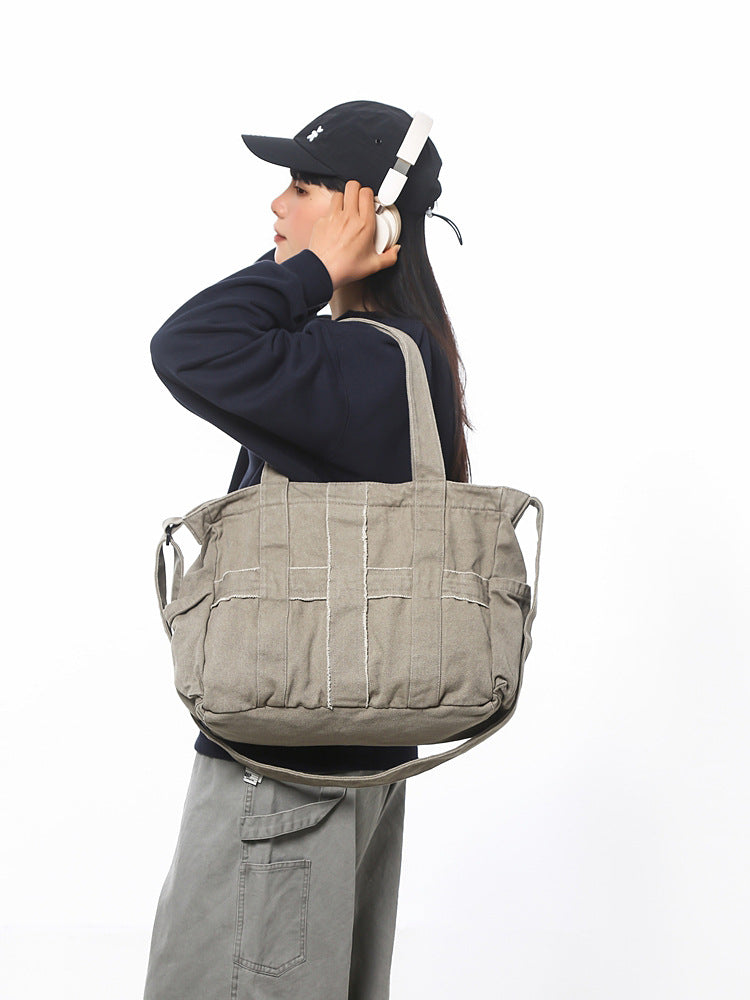 Women's Canvas Large Capacity Simple Commute College For Tote Bag