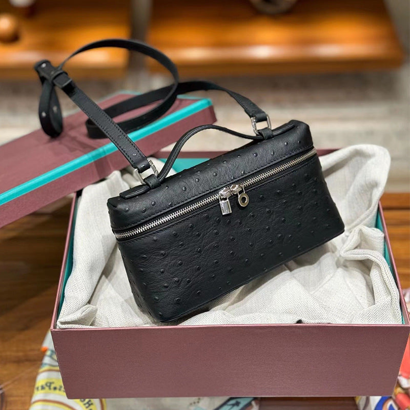Women's Lunch Box Genuine Leather Autumn Ostrich Phone Bags