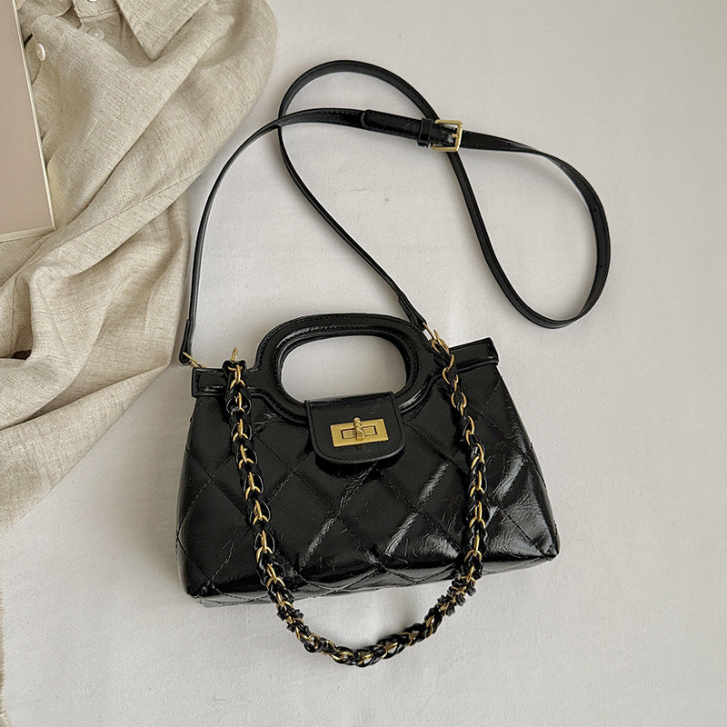 Korean Style Fashion Embroidery Thread Rhombus Women's Messenger Bag