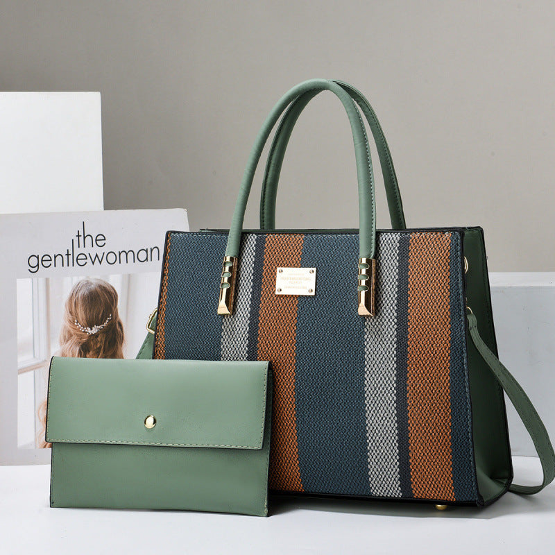 Trendy Fashion Combination Large Capacity Color-matching Women's Handbag