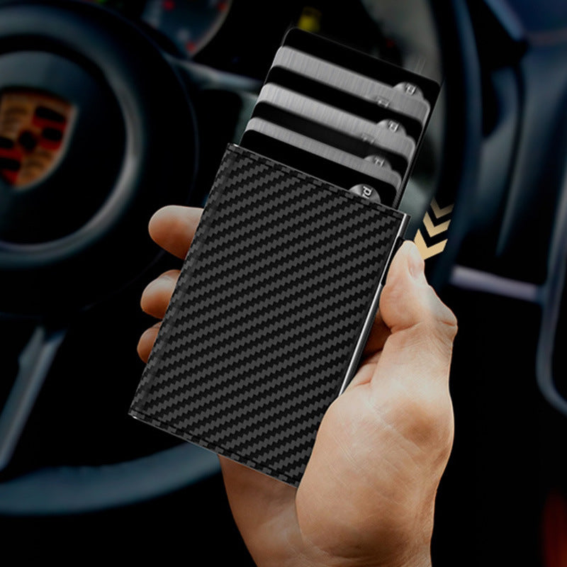 Men's Short Carbon Fiber Aluminum Alloy Large Capacity Men's Wallet