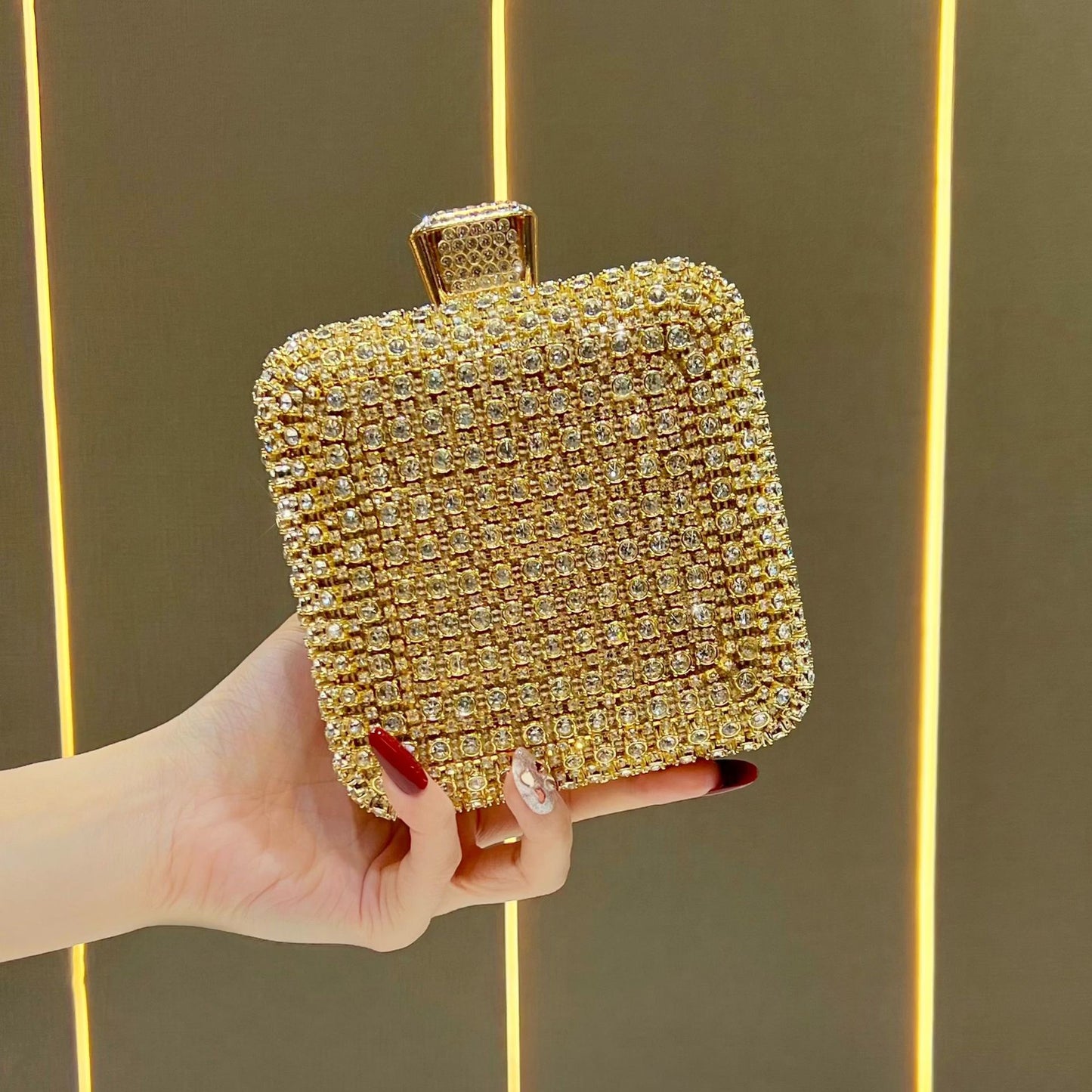 Women's Light Luxury Diamond Clutch Party Shiny Bags