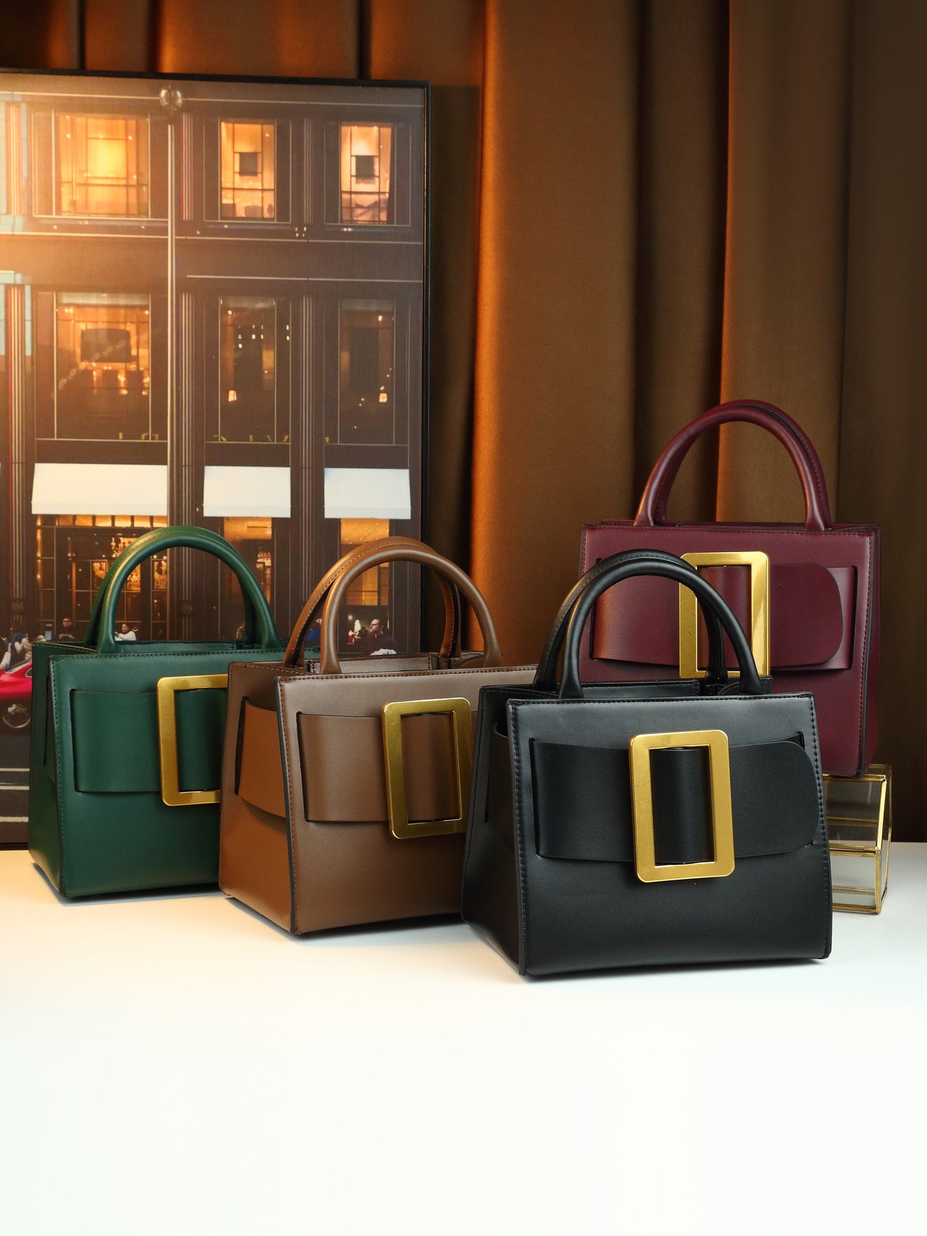 Women's Fashion Minority Design High-grade Solid Color Portable Small Square Bags