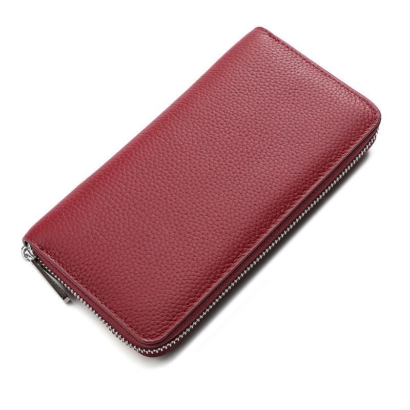 Women's & Men's Genuine Leather Long Cowhide Clutch Men's Wallet