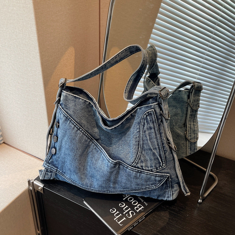 Denim Female Western Style Large Capacity Women's Shoulder Bag