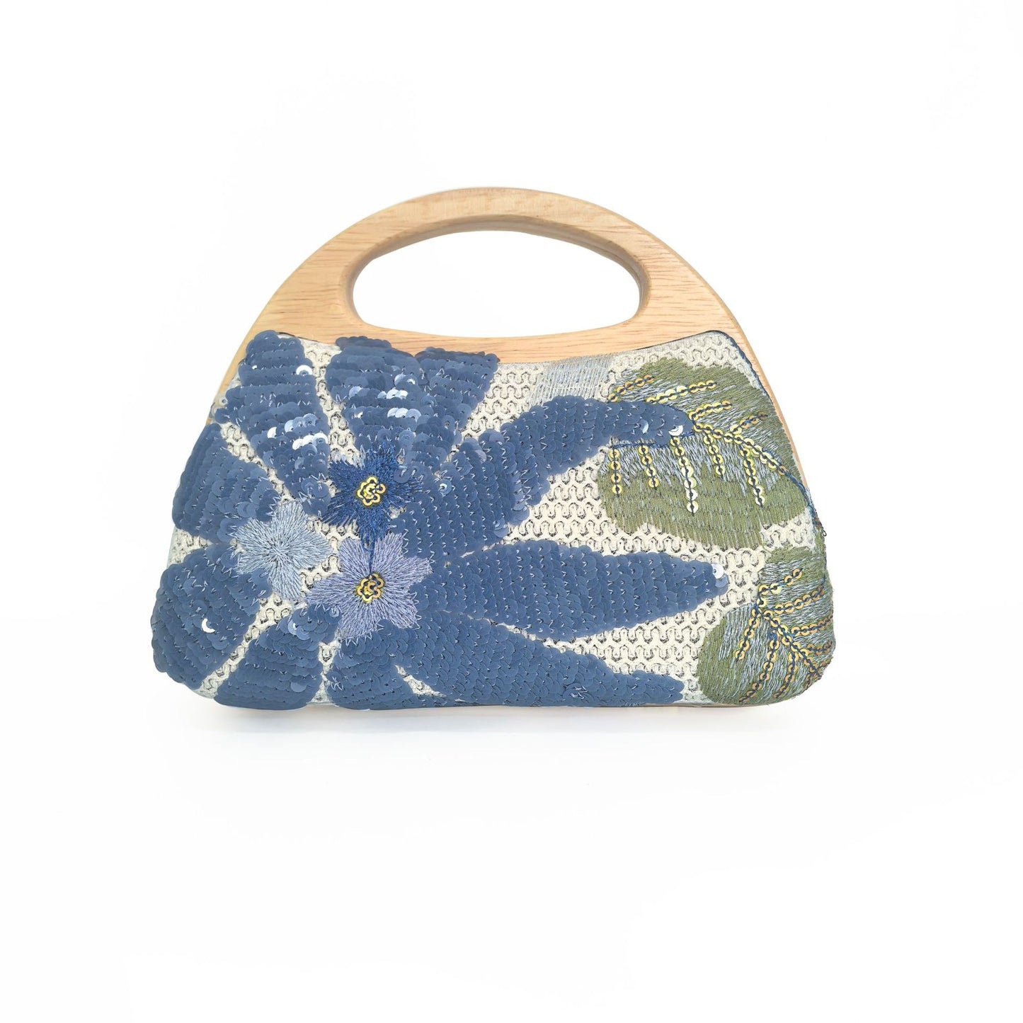Women's National Fashion Fresh Style Sequined Embroidered Shell Portable Dinner Bag