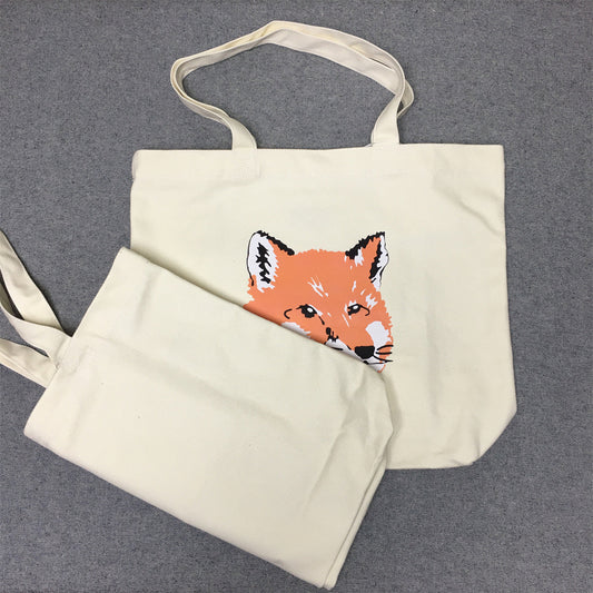 Women's & Men's Fox Head Printed Fashion Canvas Tote Bag