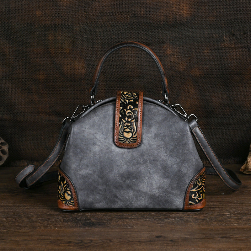 Women's Retro Simple Daily Matching Embossed Hand-rub Women's Shoulder Bag