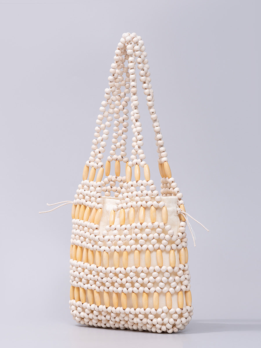 Women's Maple Design Commuter Trendy Wooden Bead Bags