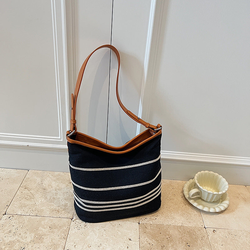 Stripe Trendy Female Lightweight Simple Fashion Women's Shoulder Bag