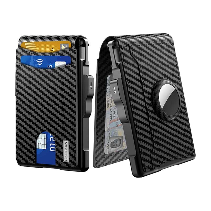Bifold Carbon Fiber Flip Fashion Large Capacity Card Holder