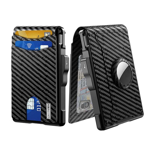 Bifold Carbon Fiber Flip Fashion Large Capacity Card Holder