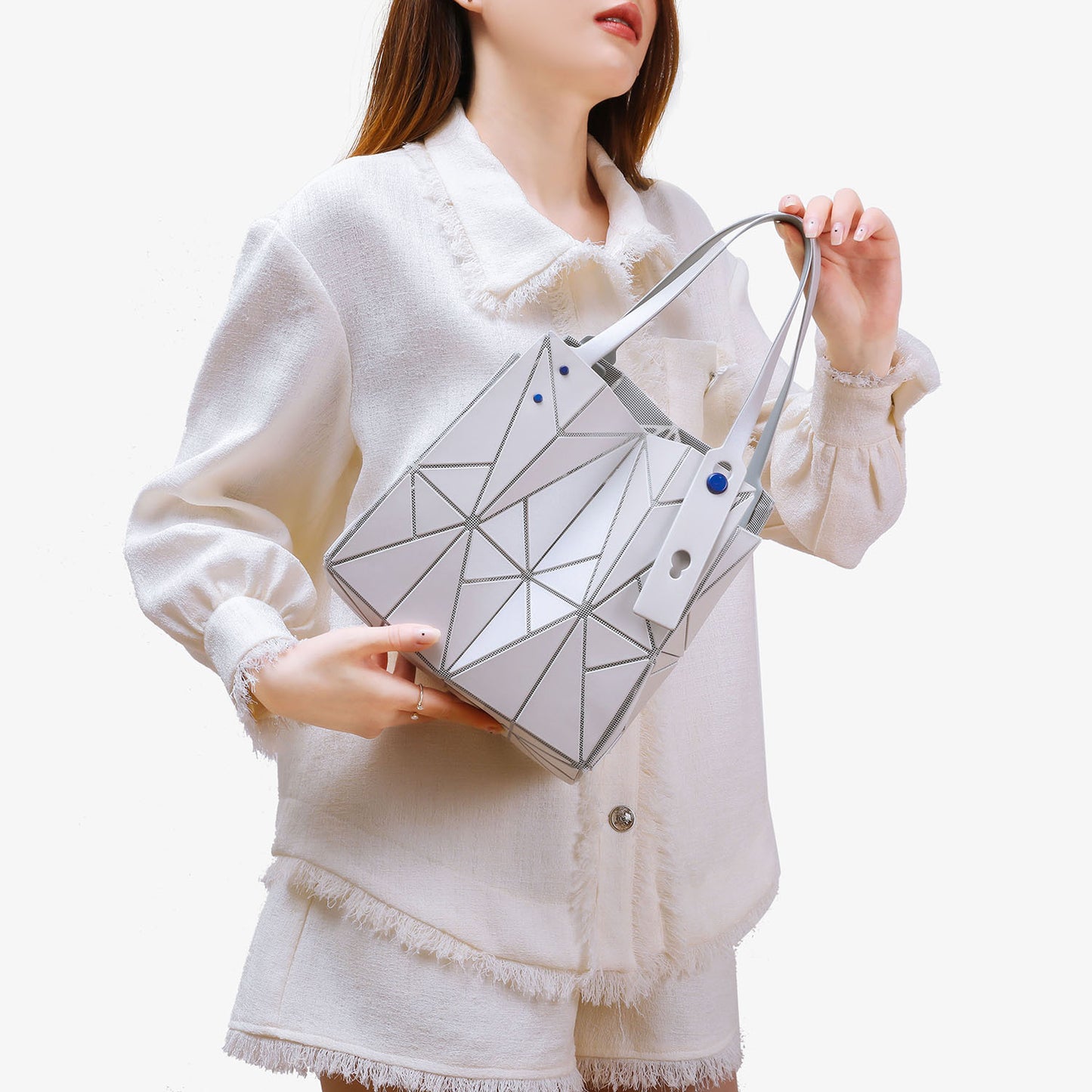 Women's Brick Diamond Grid Box Limited Macaron Color Women's Shoulder Bag