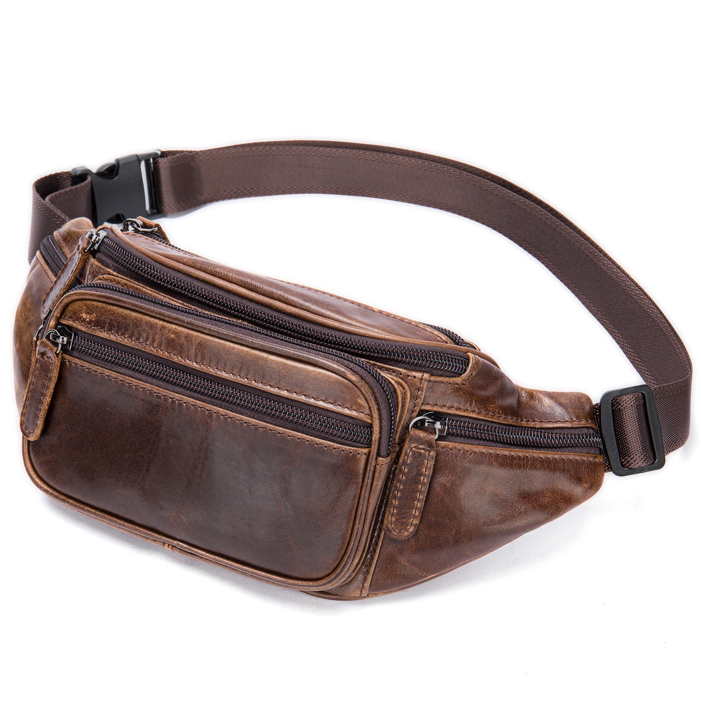 Men's Retro Crazy Horse Leather Large Capacity First Layer Bags