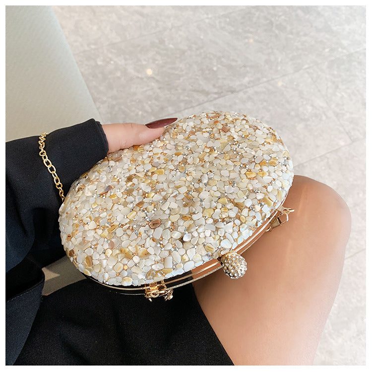 Comfortable Versatile Diamond Round Clutch Banquet Evening Bags
