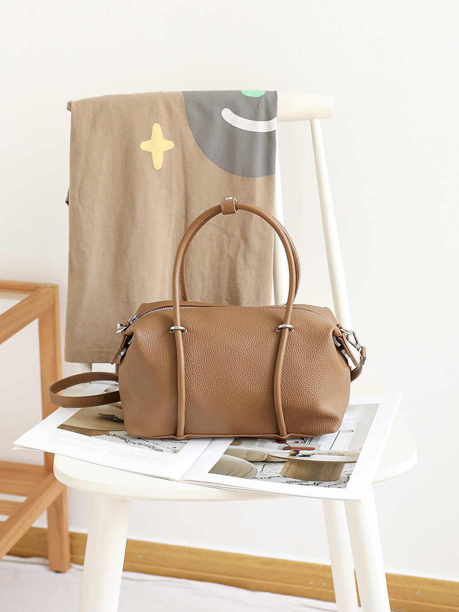 Women's Pattern Boston Texture Soft Leather Niche Women's Messenger Bag