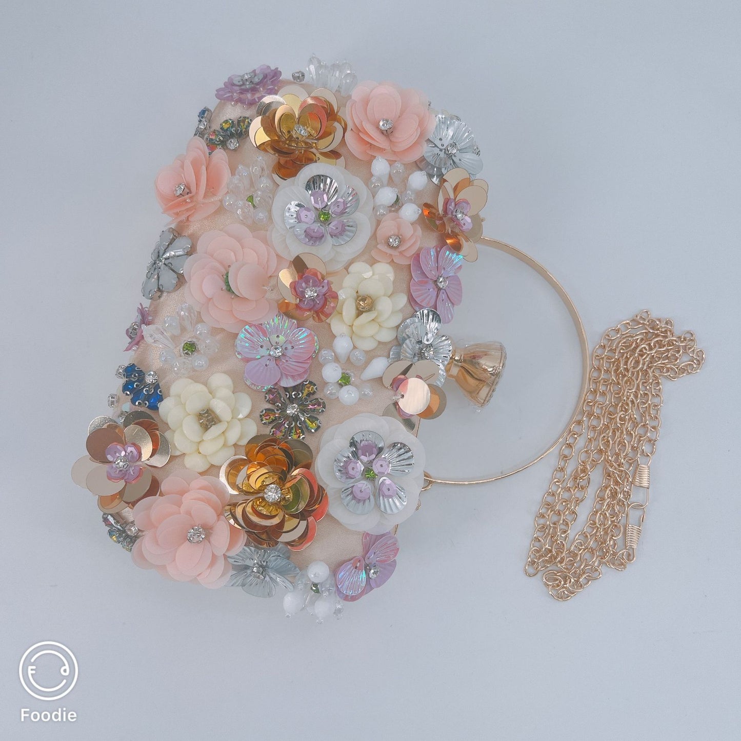 Three-dimensional Flowers Fashion Handmade Beaded Party Dinner Bag