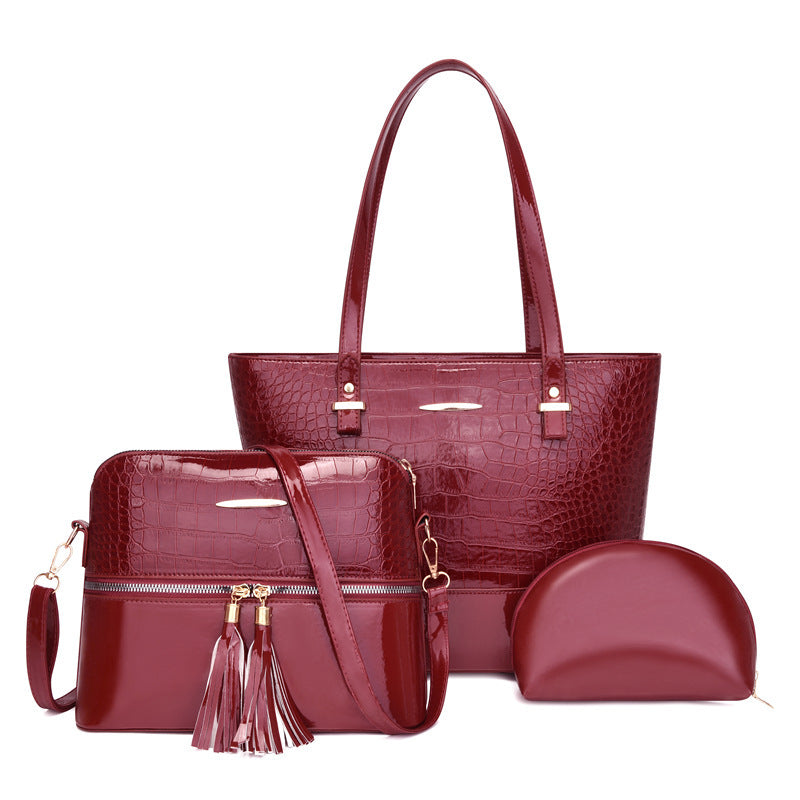 Women's Capacity Match Sets Fashion Popular Stitching Portable Women's Handbag