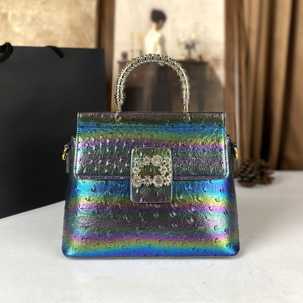 Women's High-grade Ostrich Grain Soft Leather Fashion Women's Messenger Bag
