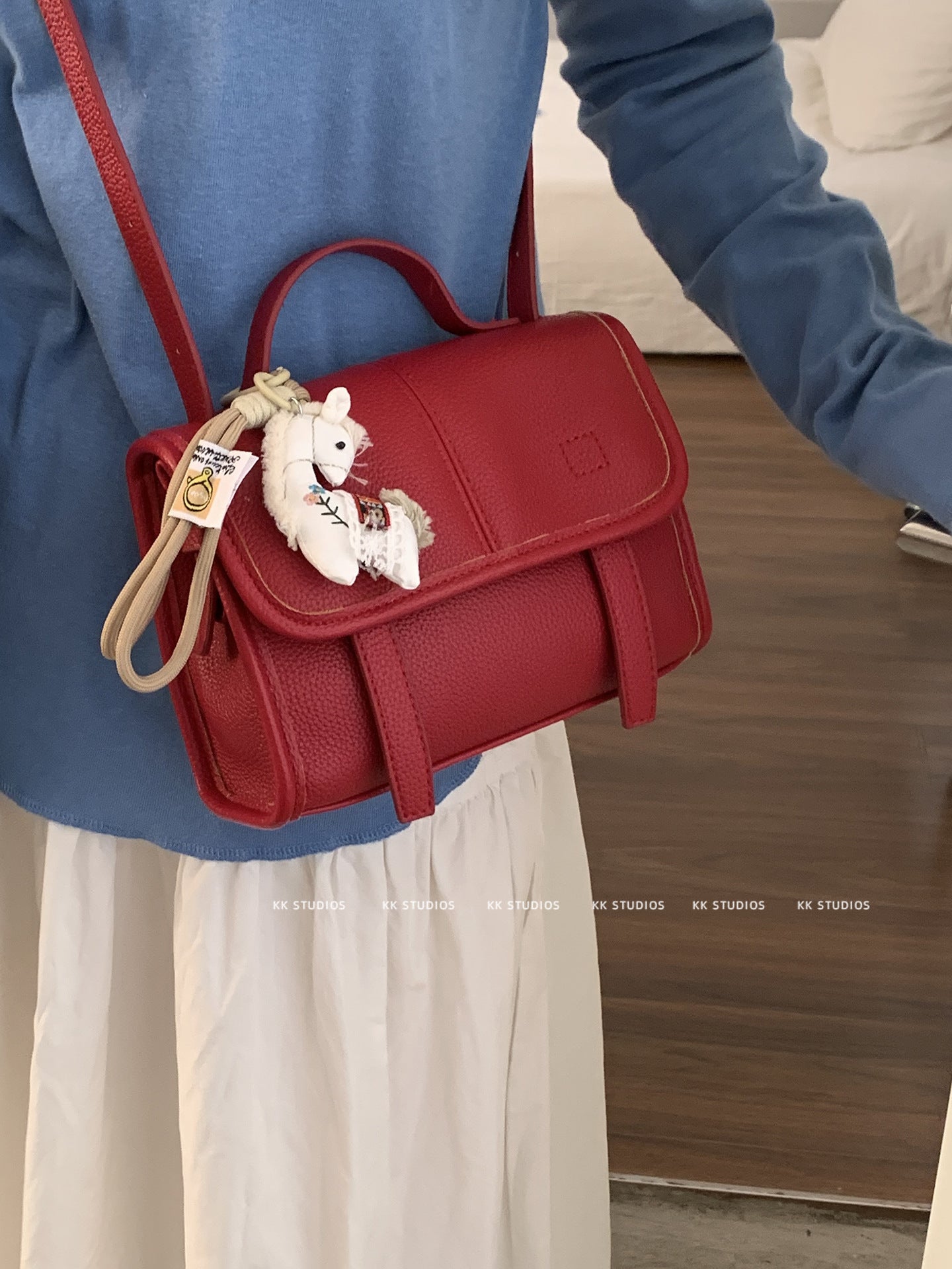 Women's Korean Style Fashion Carrying Simple Cambridge Small Square Bag