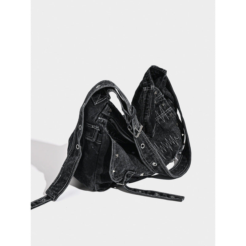 Women's Totes Washed Old Jean Design Rivet Bags