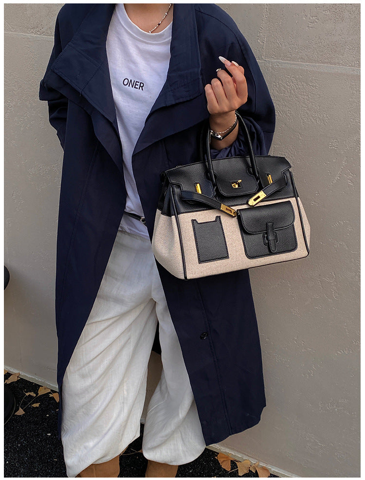 Women's Color Contrast Large Capacity High Sense Women's Handbag