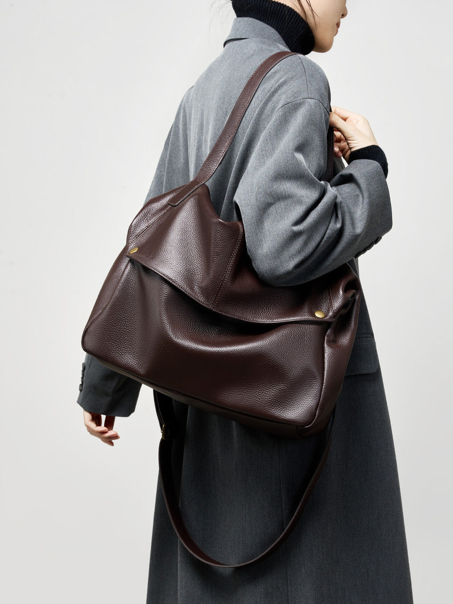 Women's Winter Large Capacity One Genuine Leather Women's Messenger Bag