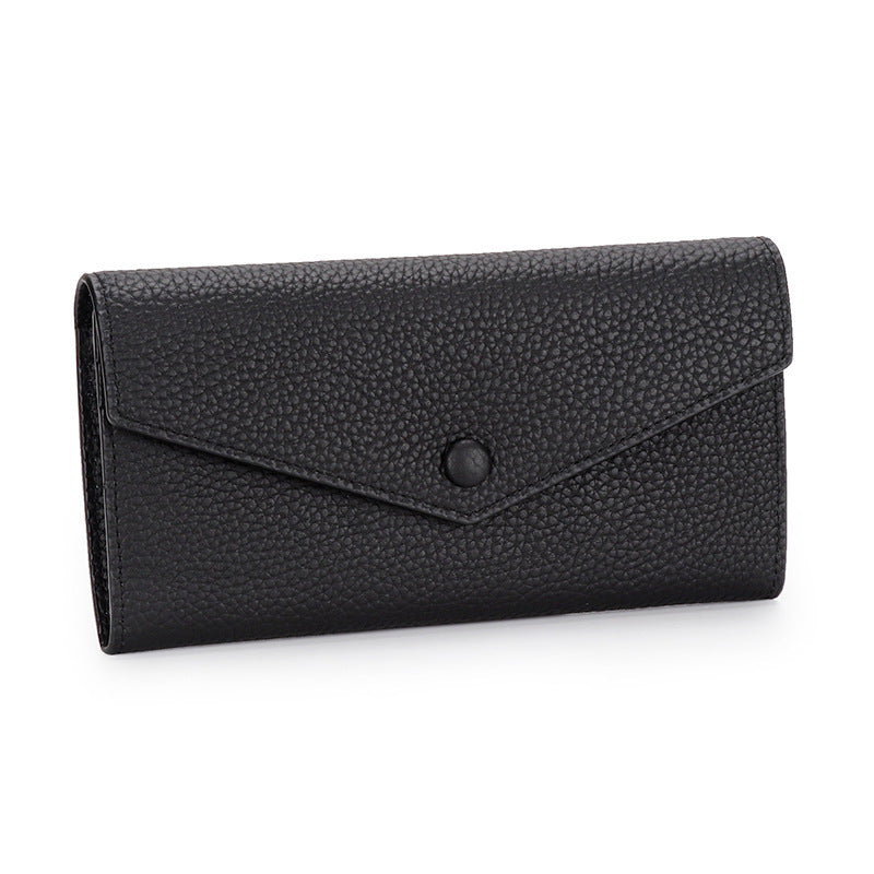 Women's Full Cowhide Long Large Capacity Genuine Ladies Wallet