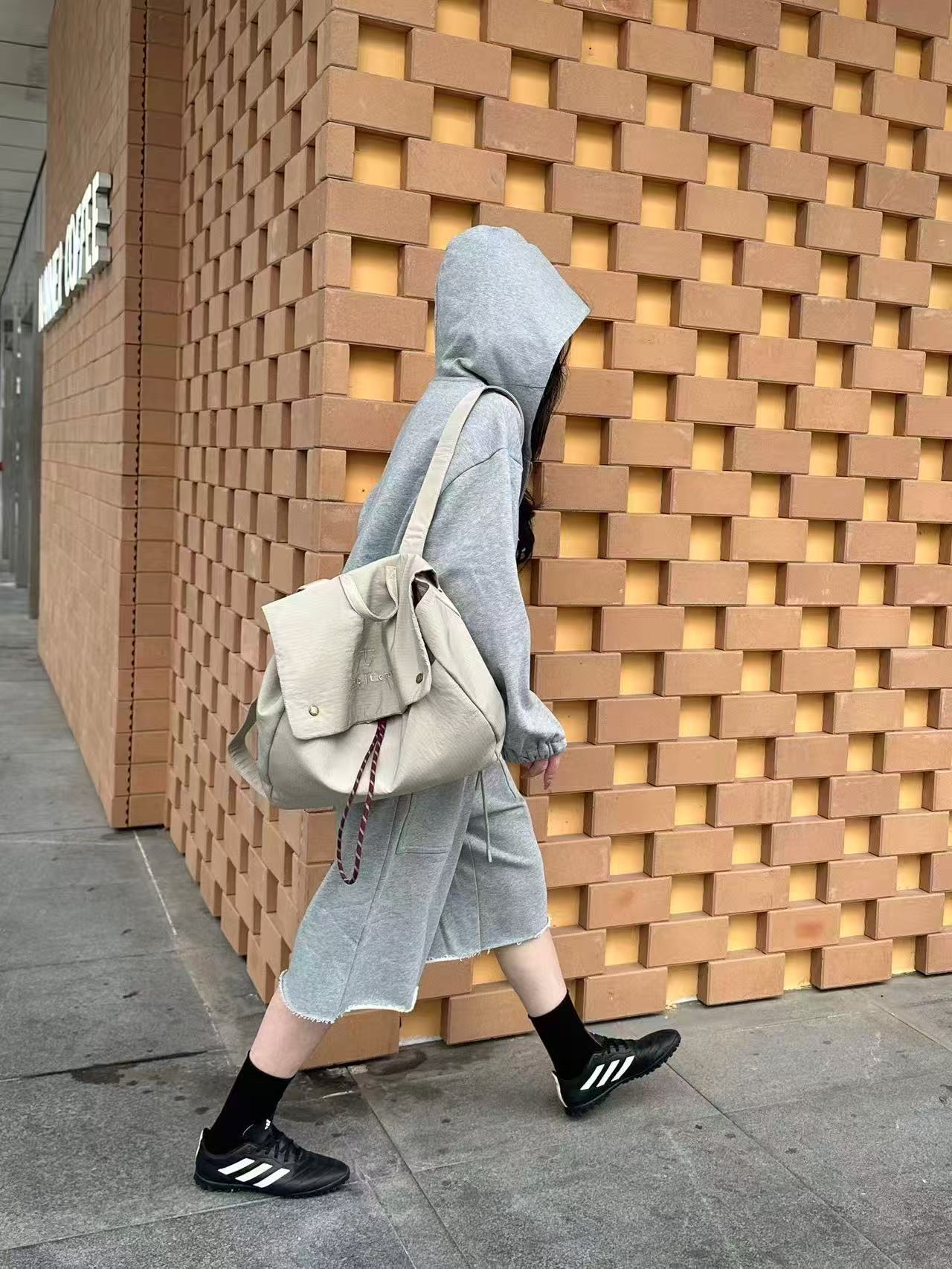 Korean Style Simple Letter Fashion Street Drawstring Flip Backpacks