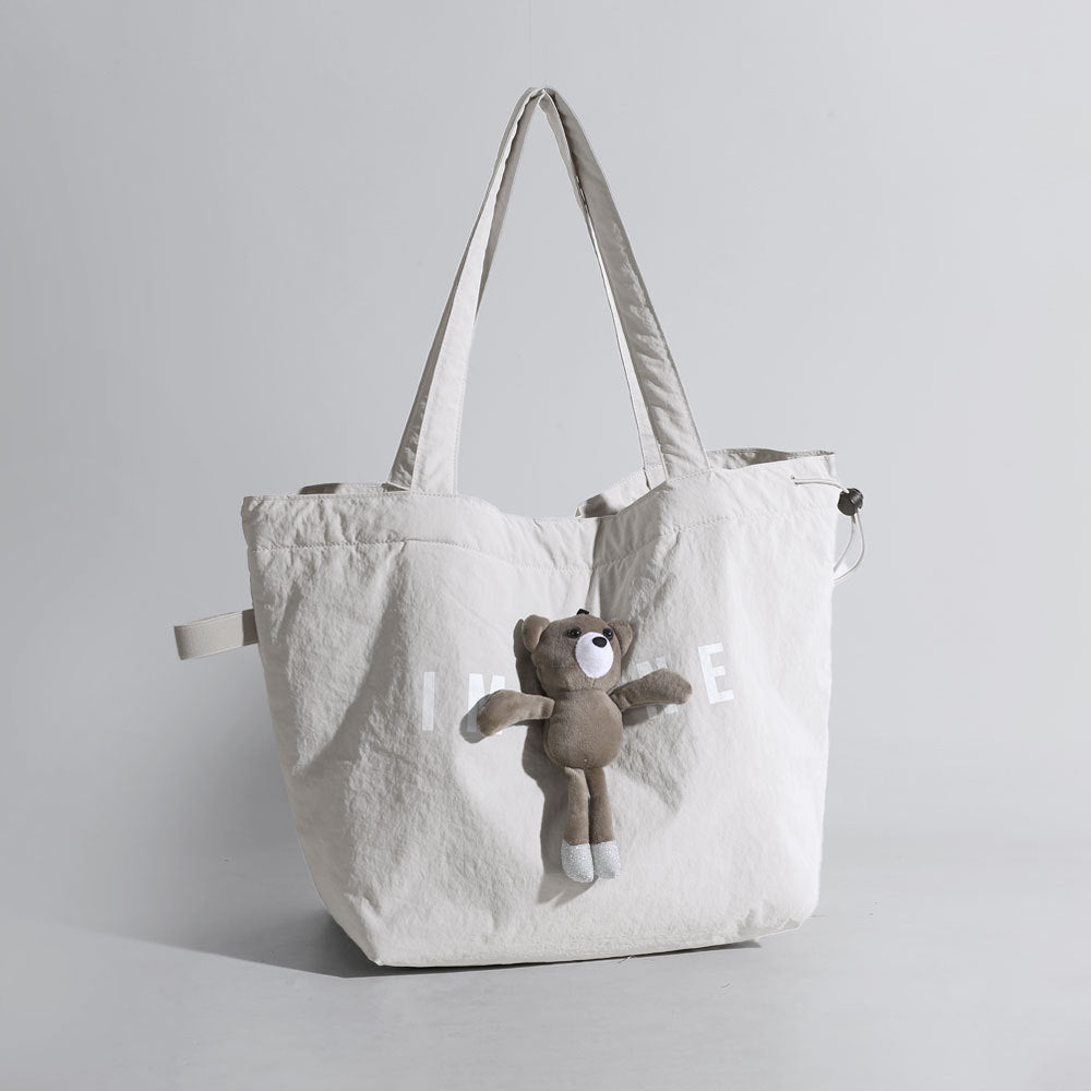 Women's Bear Canvas Daily Female Large Capacity Environmental Protection Cute Tote Bag