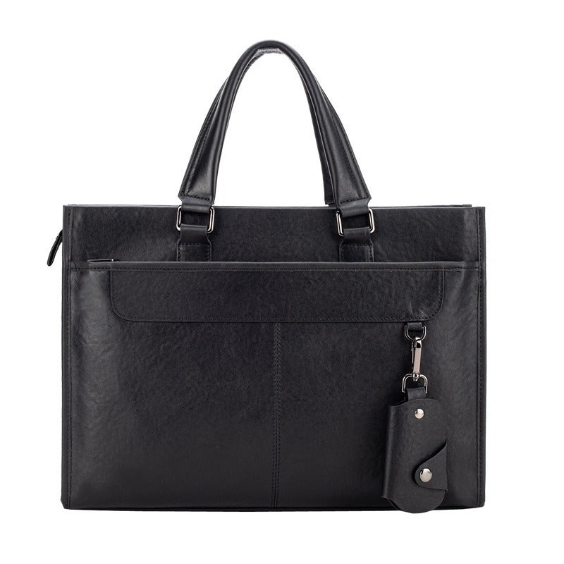 Men's Leather Business Cowhide Horizontal Computer Men's Briefcase