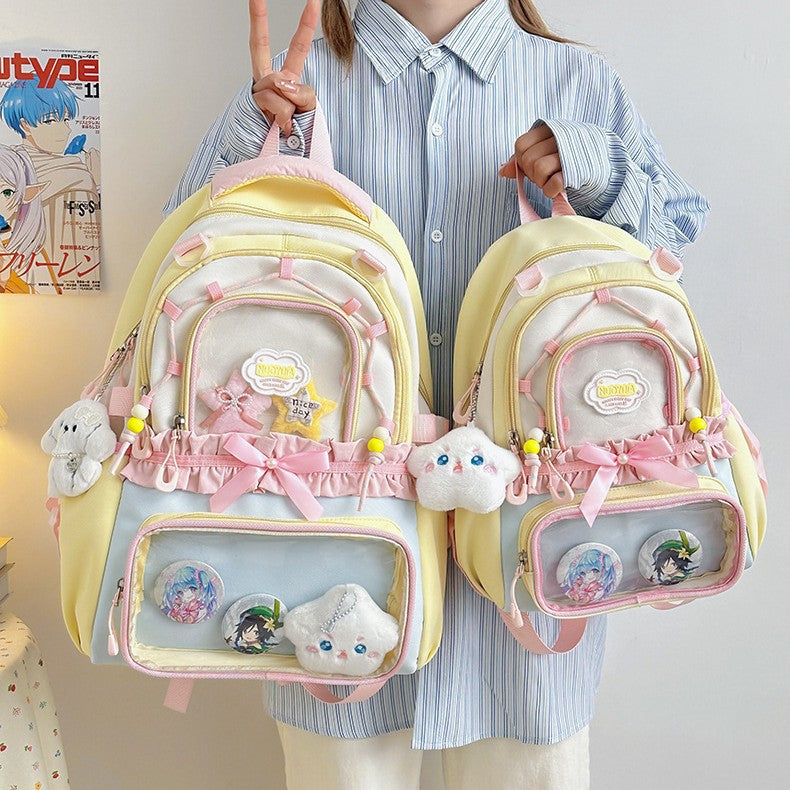 Translucent Female Leisure Korean High Style College Student Schoolbag