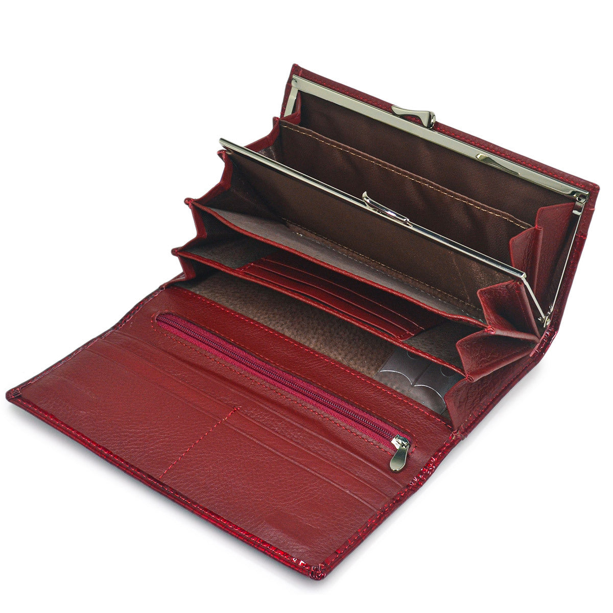 Women's Genuine Leather Magnetic Snap Multifunctional Large Capacity First Layer Long Ladies Wallet
