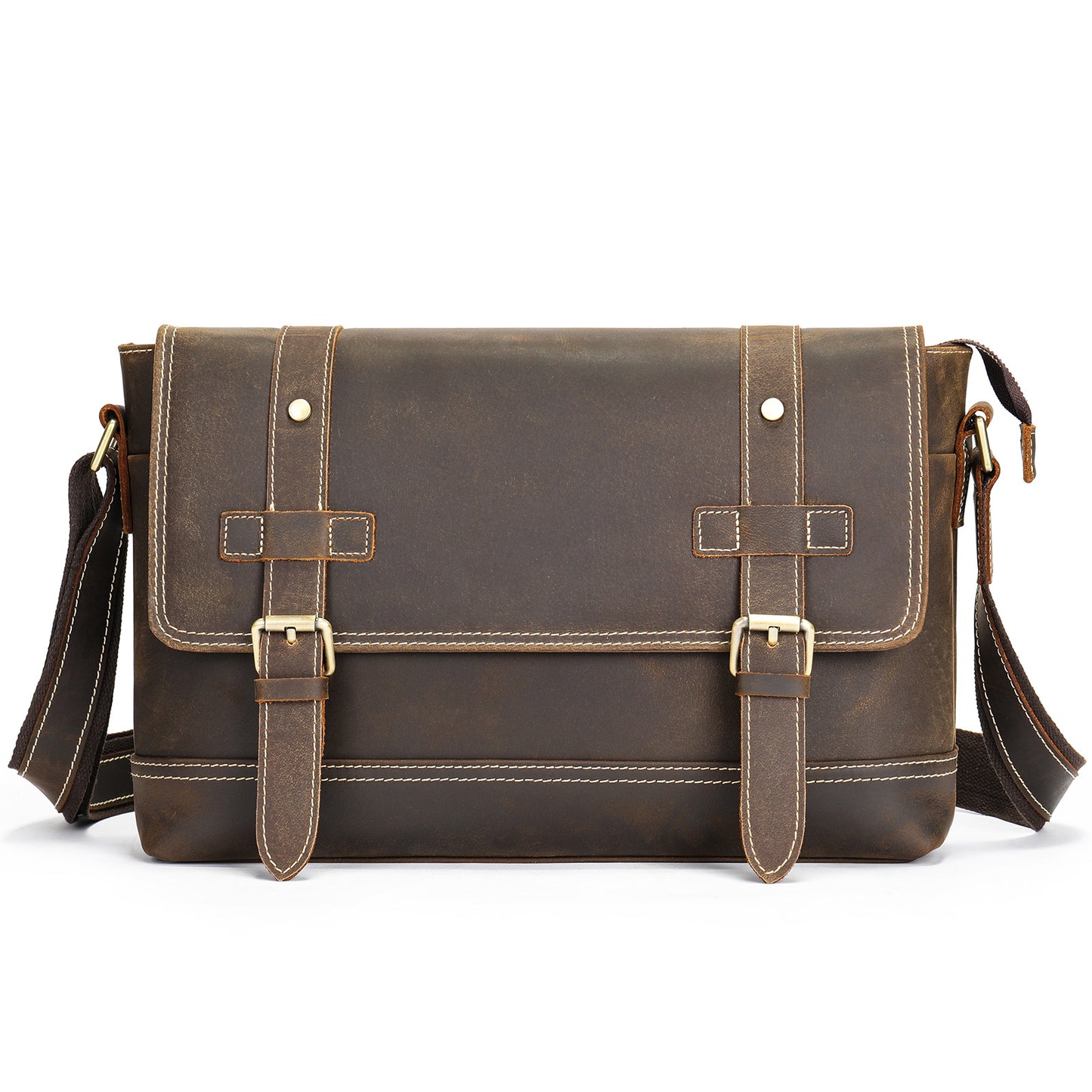 Men's Leather Fashion Crazy Horse First Layer Cowhide Men's Shoulder Bag