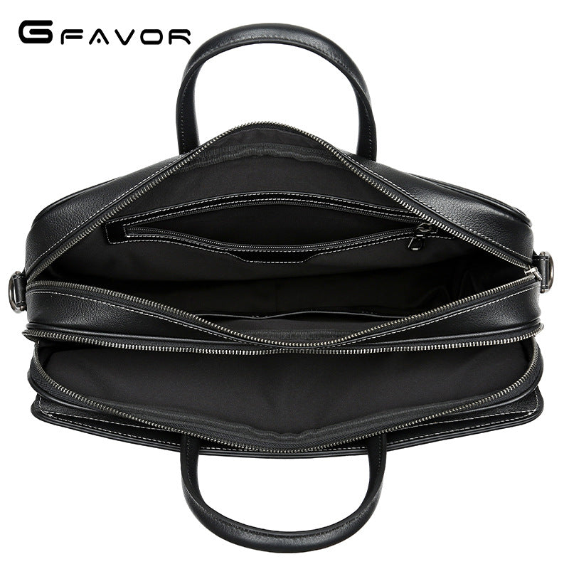 Men's Vegetable Tanned Leather Cowhide High-grade Fashion Multifunctional Handbags