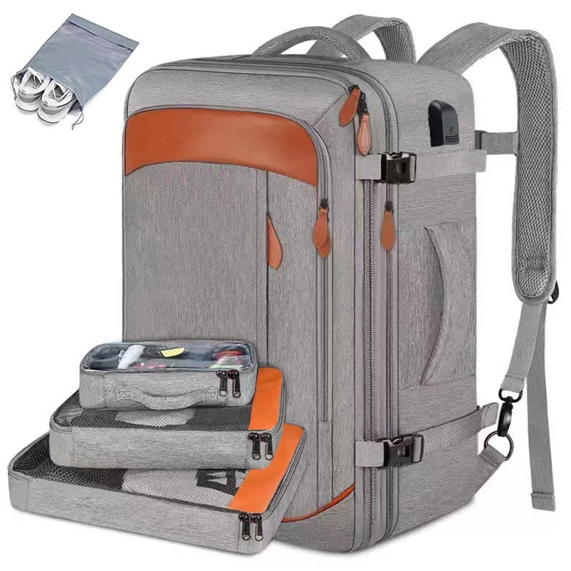Men's Waterproof Computer Large Capacity Gray Business Leisure Backpack