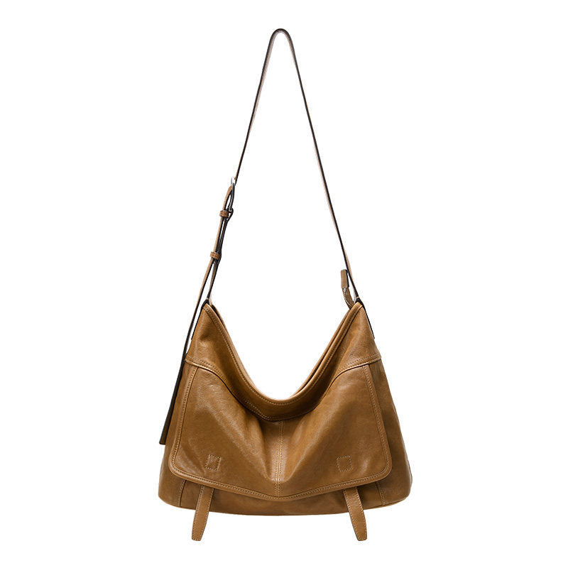 Women's & Men's Vegetable Tanned Sheepskin Large Capacity Commuter Women's Shoulder Bag